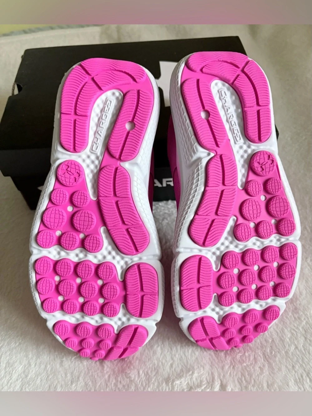 Under Armour Kids Neon Pink & Lime Athletic‎ Sneakers Sz 3Y